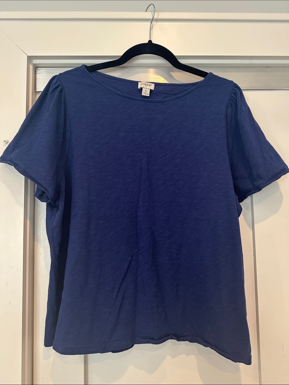 J. Crew Navy Short Sleeve Tee with Boat Neck